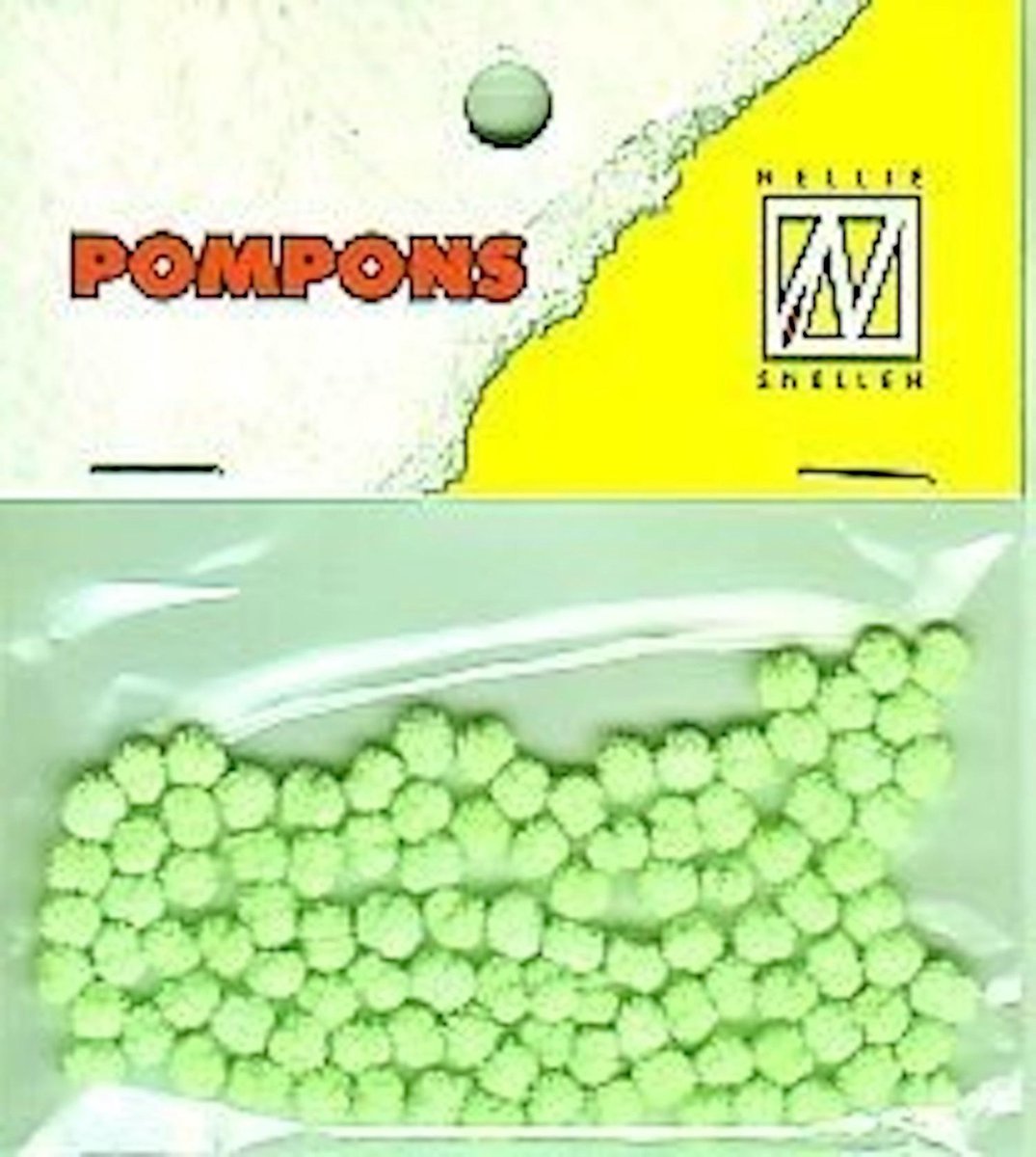 Nellie Snellen - 100 stuks mini pompons 3mm kleur 33 felgroen - neon groen POM014